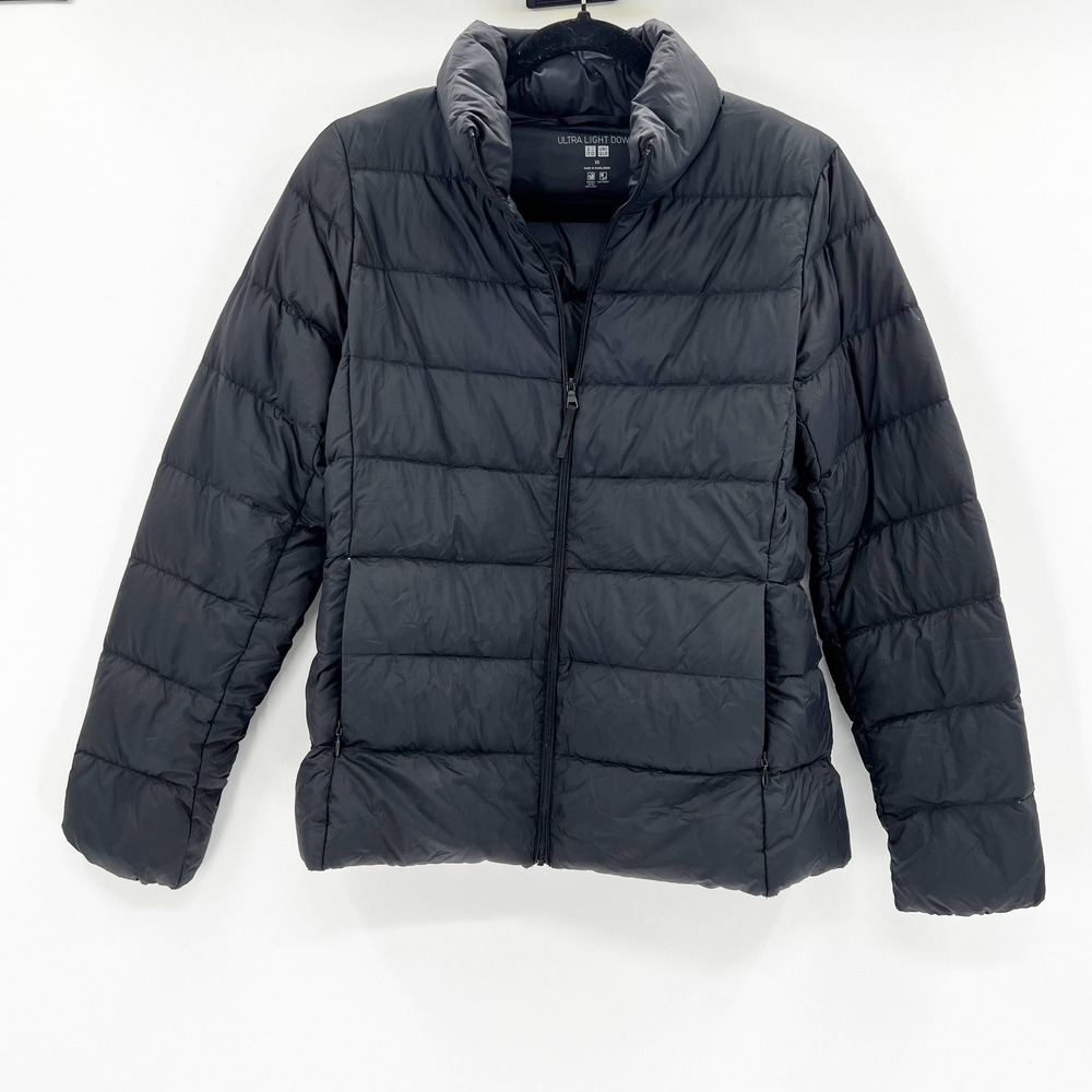 Uniqlo Ultra Light Down Jacket Size XS Black Quilted Puffer Full Zip - Picture 2 of 5